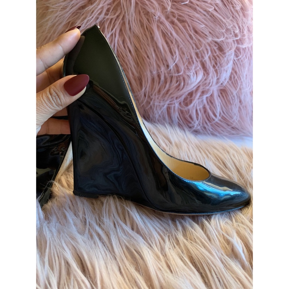 Jimmy Choo Black Biel Closed Toe Wedges - Picture 2 of 4
